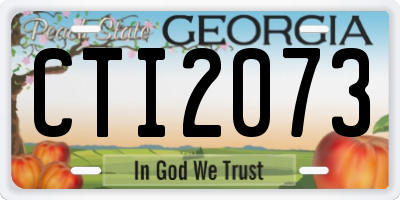 GA license plate CTI2073