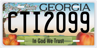 GA license plate CTI2099