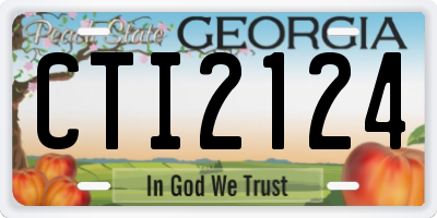 GA license plate CTI2124