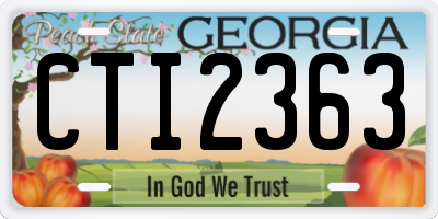 GA license plate CTI2363