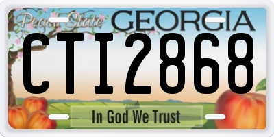 GA license plate CTI2868