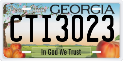 GA license plate CTI3023