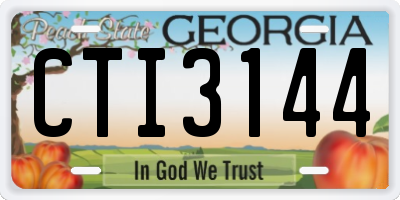 GA license plate CTI3144