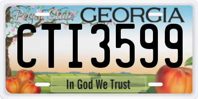 GA license plate CTI3599