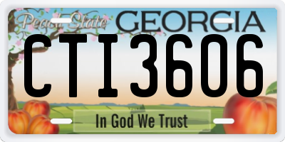 GA license plate CTI3606