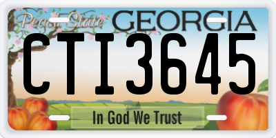 GA license plate CTI3645