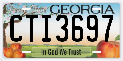 GA license plate CTI3697