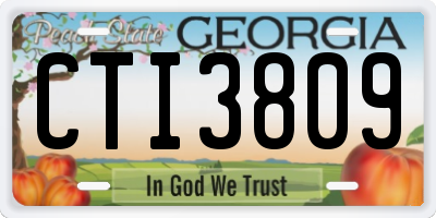 GA license plate CTI3809