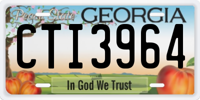 GA license plate CTI3964