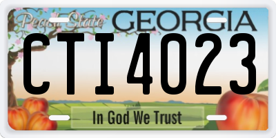 GA license plate CTI4023