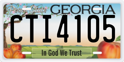 GA license plate CTI4105