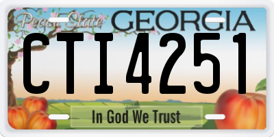 GA license plate CTI4251