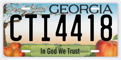 GA license plate CTI4418