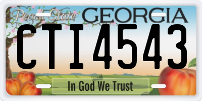 GA license plate CTI4543