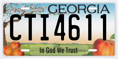 GA license plate CTI4611