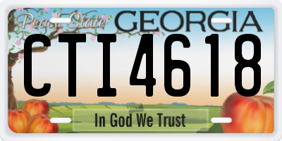 GA license plate CTI4618