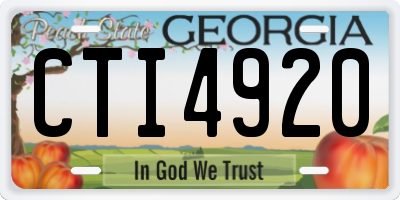 GA license plate CTI4920