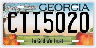 GA license plate CTI5020
