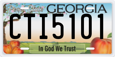 GA license plate CTI5101