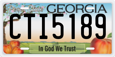 GA license plate CTI5189