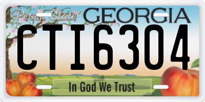 GA license plate CTI6304