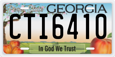 GA license plate CTI6410