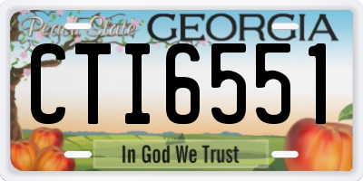 GA license plate CTI6551