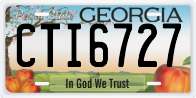 GA license plate CTI6727