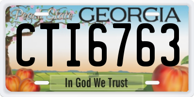 GA license plate CTI6763