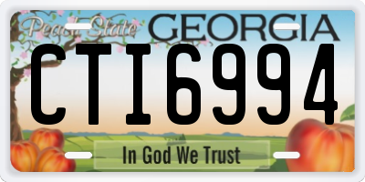 GA license plate CTI6994