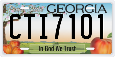 GA license plate CTI7101