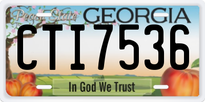 GA license plate CTI7536