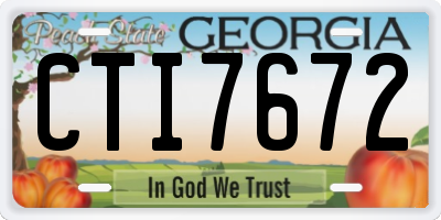 GA license plate CTI7672