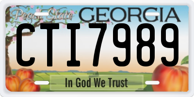GA license plate CTI7989