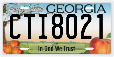 GA license plate CTI8021