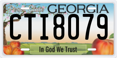 GA license plate CTI8079