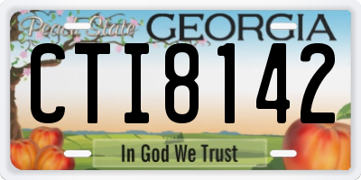 GA license plate CTI8142