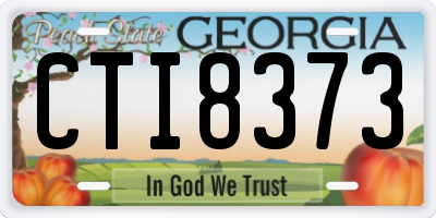 GA license plate CTI8373