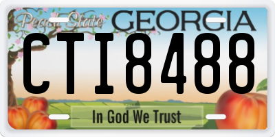 GA license plate CTI8488
