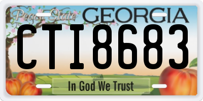 GA license plate CTI8683