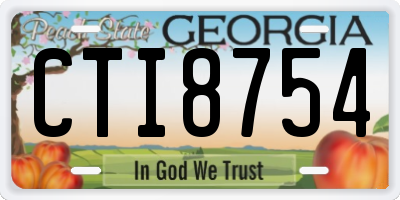 GA license plate CTI8754
