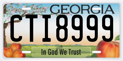 GA license plate CTI8999