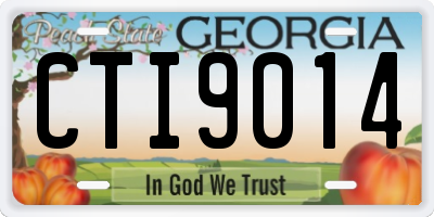 GA license plate CTI9014