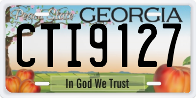 GA license plate CTI9127
