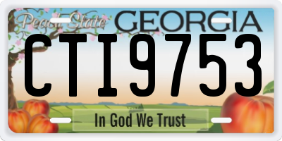 GA license plate CTI9753