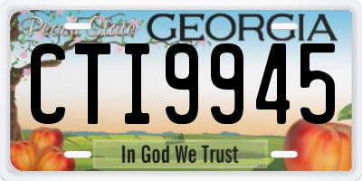 GA license plate CTI9945