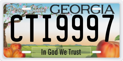 GA license plate CTI9997