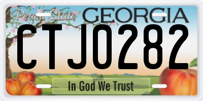 GA license plate CTJ0282