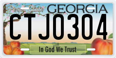 GA license plate CTJ0304