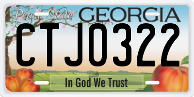 GA license plate CTJ0322